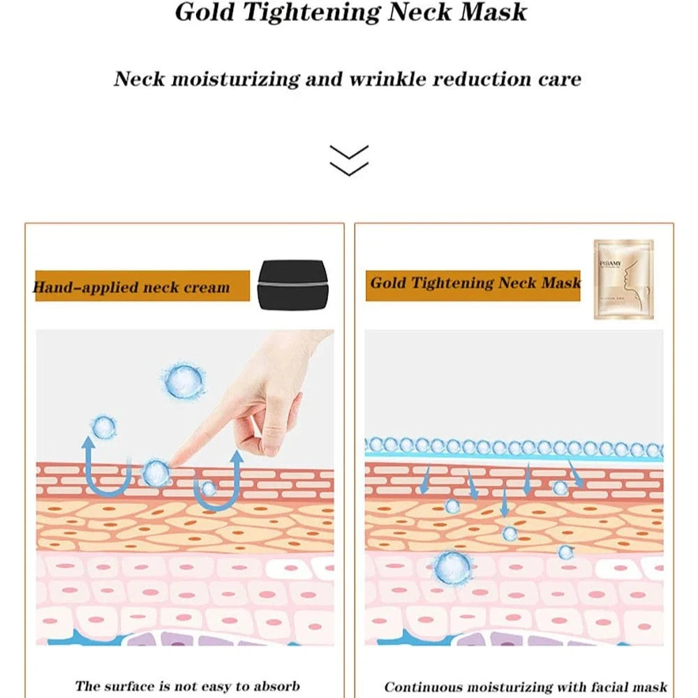 10Pcs Golden Neck Lifting Mask