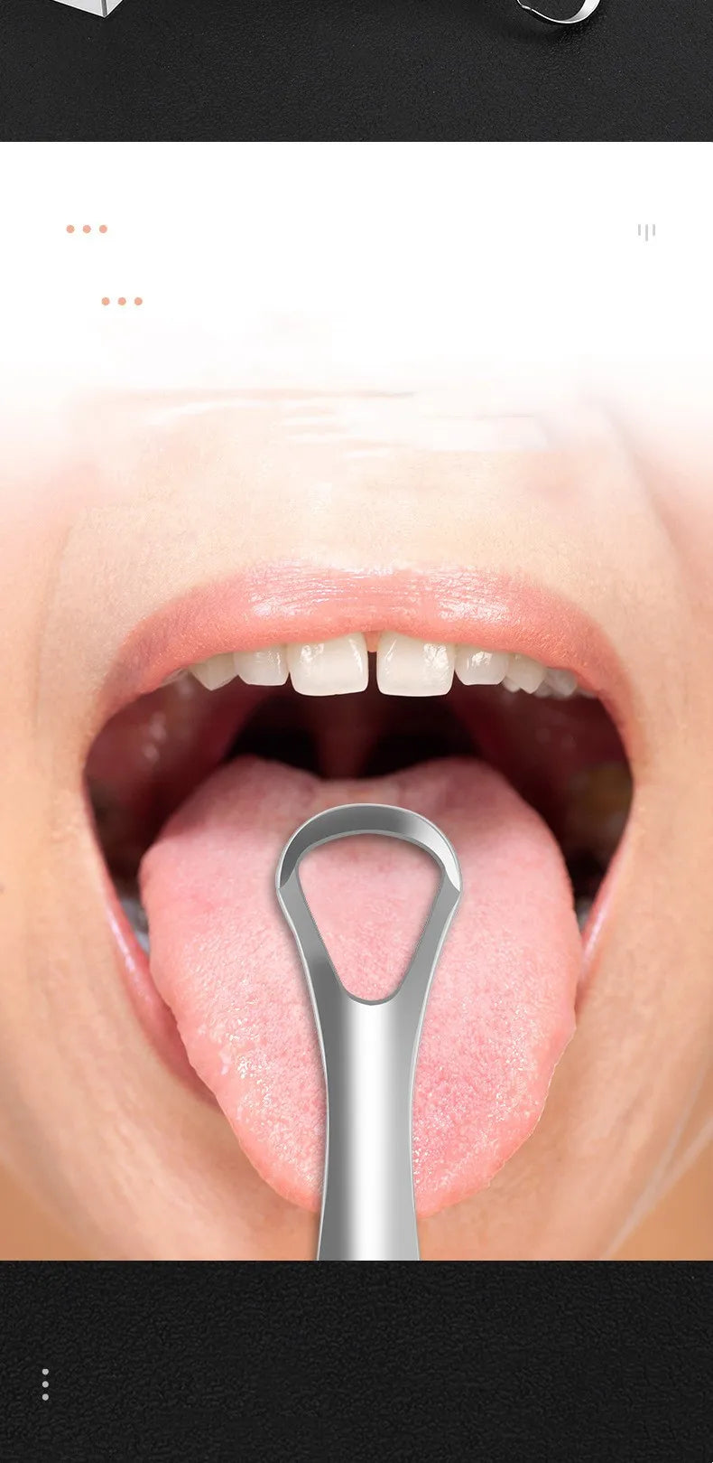 Stainless Steel Tongue Scraper Cleaning Oral Tongue Coating.