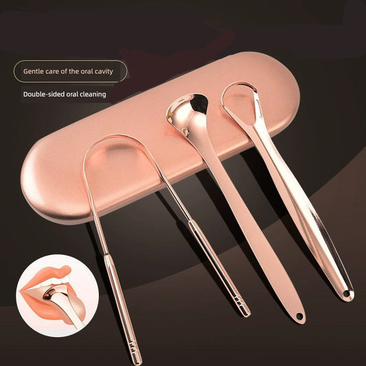 Stainless Steel Tongue Scraper Cleaning Oral Tongue Coating.
