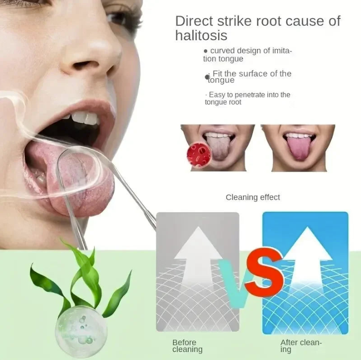 Stainless Steel Tongue Scraper Cleaning Oral Tongue Coating.